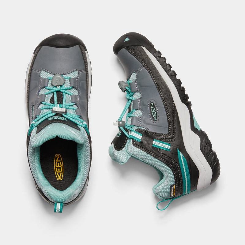 Keen Targhee Waterproof - Çocuk Trekking Ayakkabısı - Gri/Turkuaz - Türkiye (738542VPX)